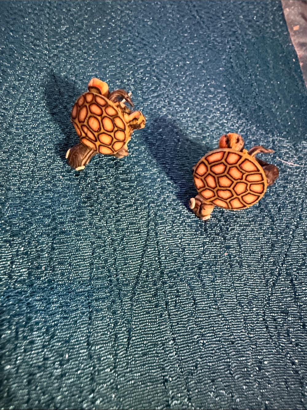 Handcrafted Orange Turtle earrings